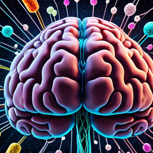 Home 18 ** A stylized depiction of a brain being overtaken by digital code/viruses representing drugs and addiction. Emphasize the biological disruption and neurological changes caused by substance abuse. Perhaps show corrupted data streams replacing healthy neural pathways. Dark, contrasting colors with hints of vibrant, synthetic hues to represent synthetic drugs.
**
