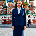 **

"A professional woman in Moscow, fully clothed in a stylish, modest business suit, standing confidently in front of the Saint Basil's Cathedral during the day.  Bright, clear sky. Safe for work, appropriate content, family-friendly, perfect anatomy, correct proportions, natural pose, well-formed hands, proper finger count, natural body proportions, professional photography, high quality, safe and appropriate attire, modest clothing."

**